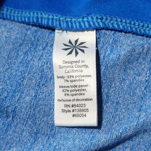 Athleta Running Wild Half Zip Macaw Blue Heather Womens Small - Picture 6 of 13